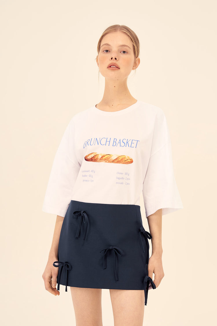 Mini skirt (And a bow on the side), dark blue