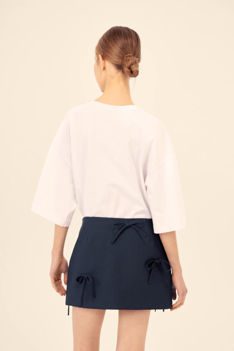Mini skirt (And a bow on the side), dark blue