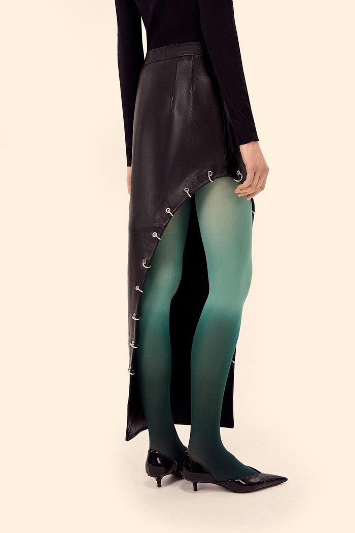 Leather skirt with rings (Leather Weather), black
