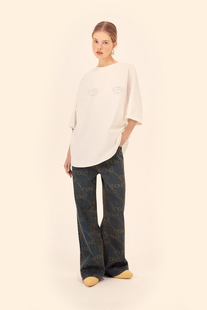 Bulky t-shirt (Breaking hearts), milky white