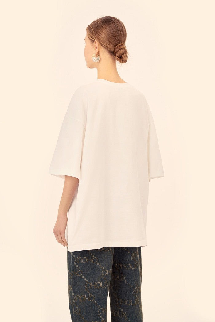 Bulky t-shirt (Breaking hearts), milky white