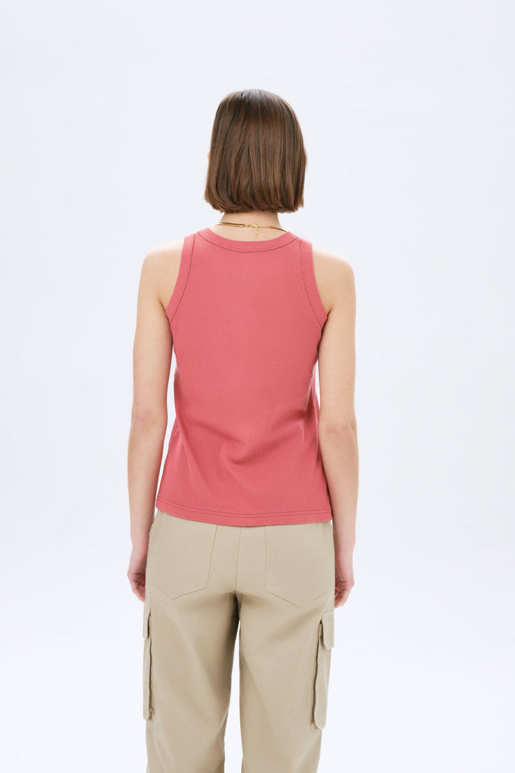 Ribbed tank top, pink