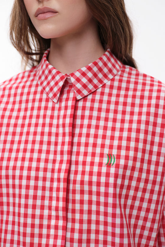 Plaid shirt (Kiss and Riot), red