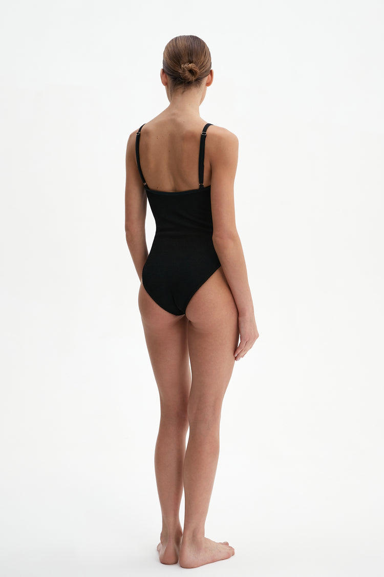 One-piece swimsuit, black