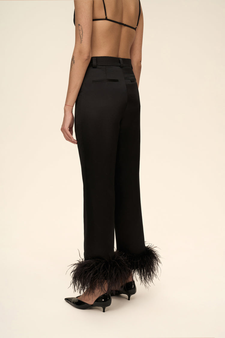 Feather pants ((Little Party Never Killed Nobody)), black