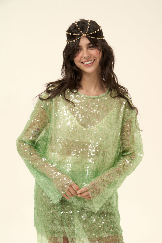 Paillettes long sleeve (Nothing special), green