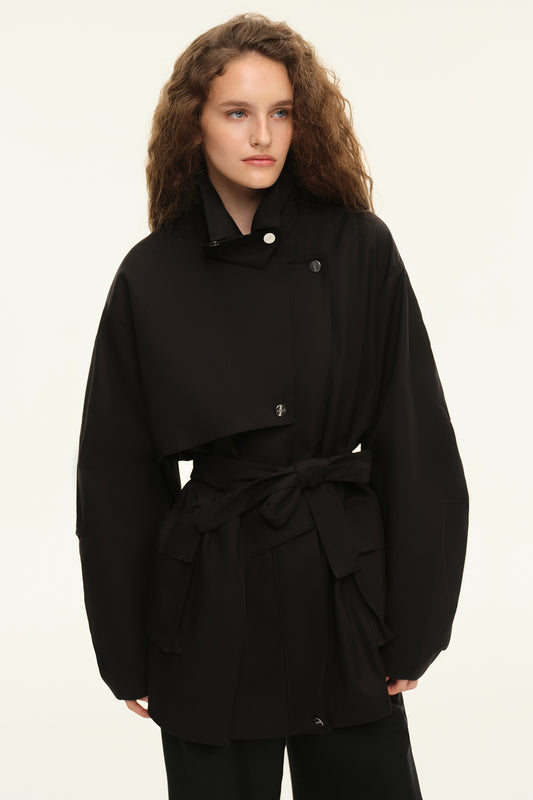 Cropped trench coat (((The Love Letter))), black