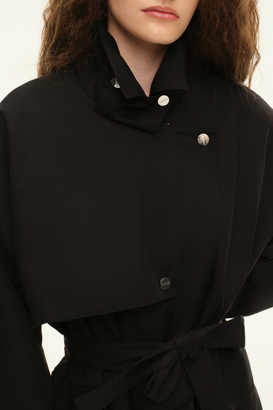 Cropped trench coat (((The Love Letter))), black