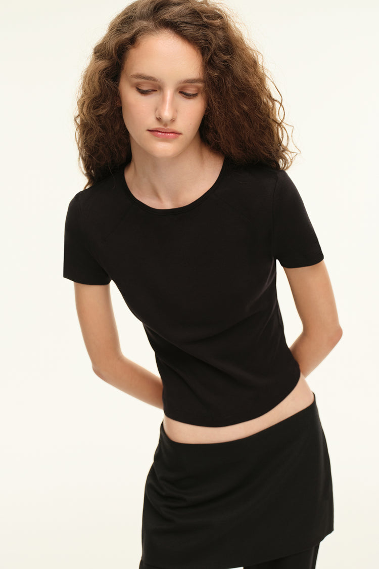 Cotton T-shirt (Short Story), black