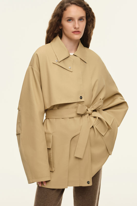 Cropped trench coat (((The Love Letter))), beige
