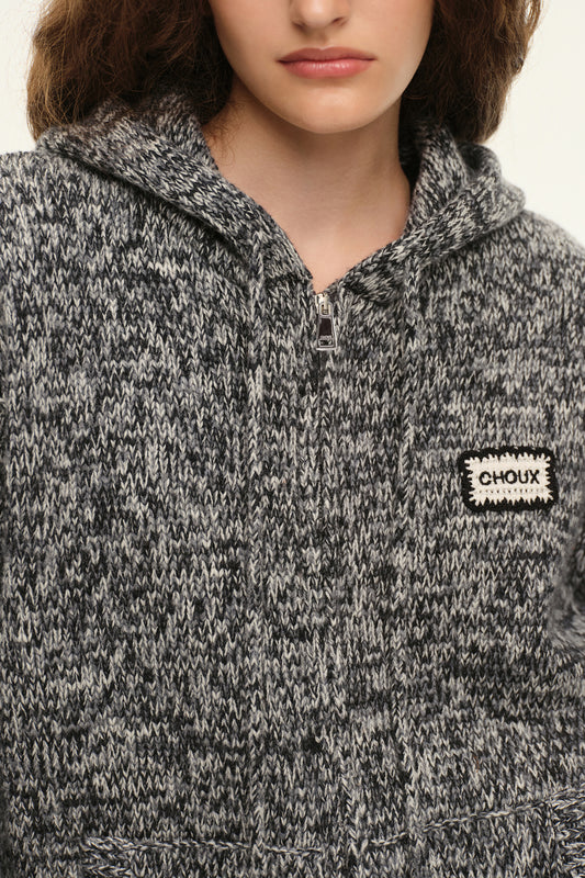Hoodie with zip ((Just comfy)), black and white
