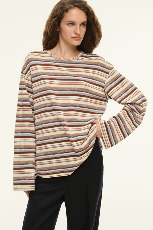 Knitted longsleeve (True Preppy), pink and brown