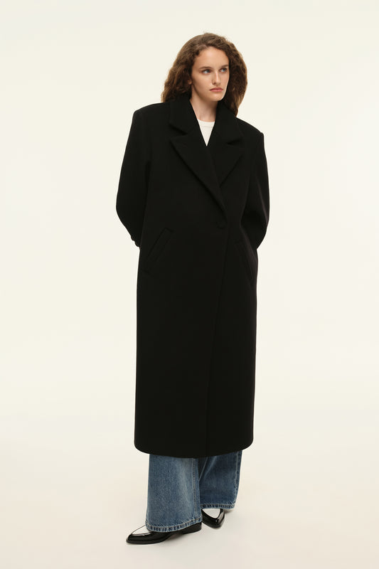 Straight cut coat (((Choux Base))), black