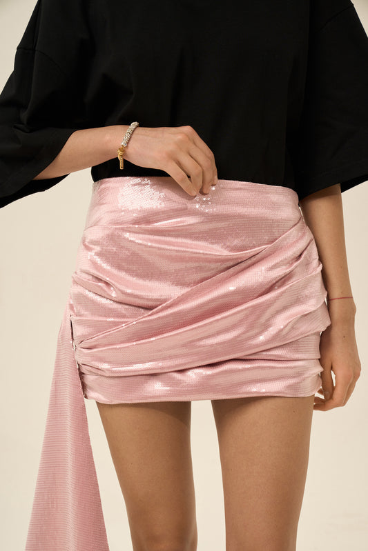 (((Mermaid-core))) mini skirt, pink