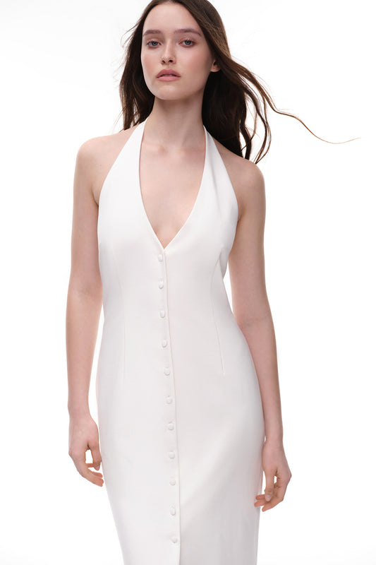 Dress with buttons (Soft Power), milky white