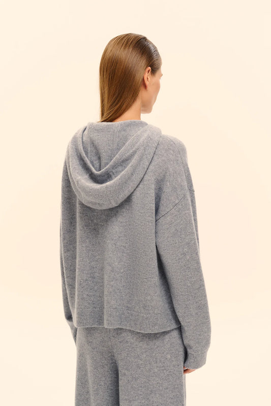 Cashmere hoodie ((Nothing Extra)), grey melange