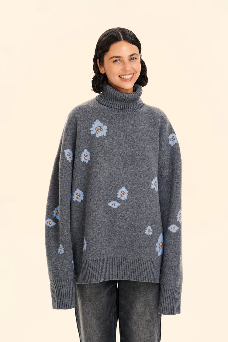 Turtleneck sweater ((I can buy myself flowers)), grey