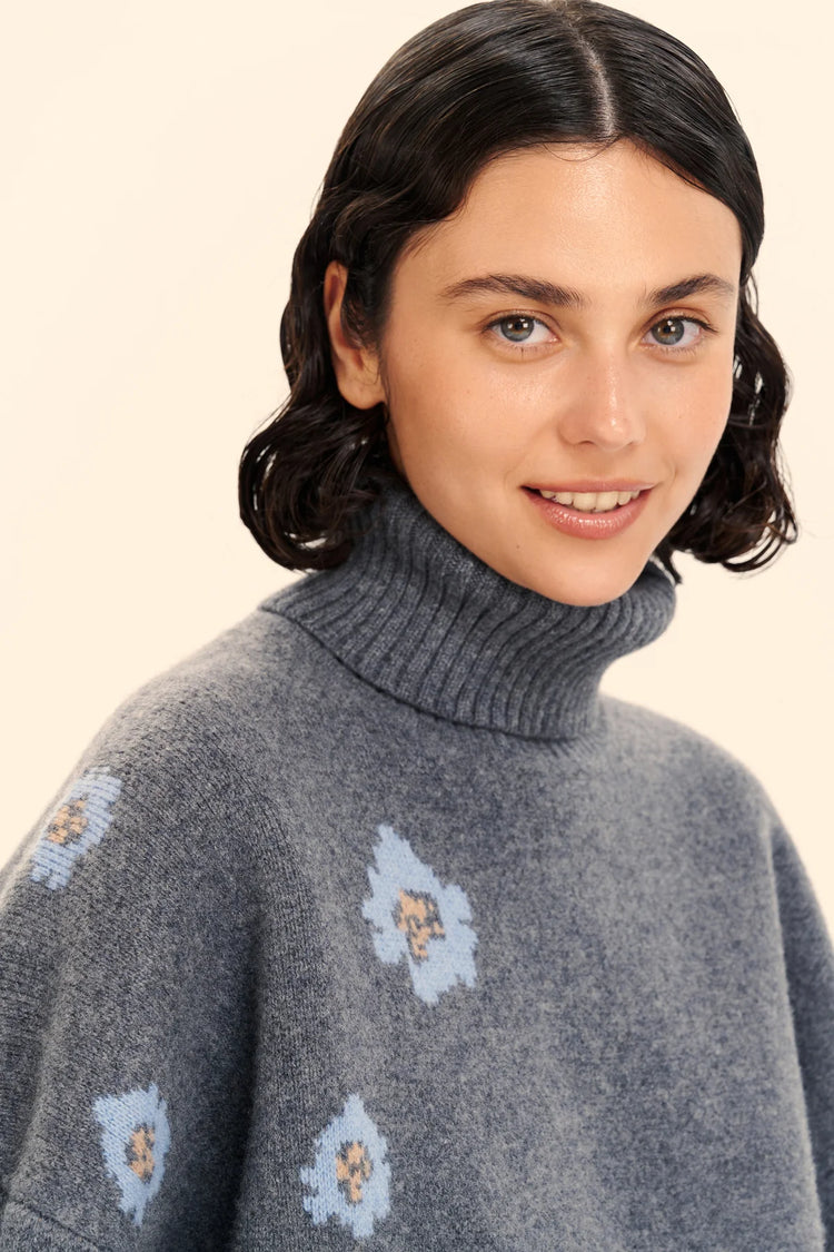 Turtleneck sweater ((I can buy myself flowers)), grey