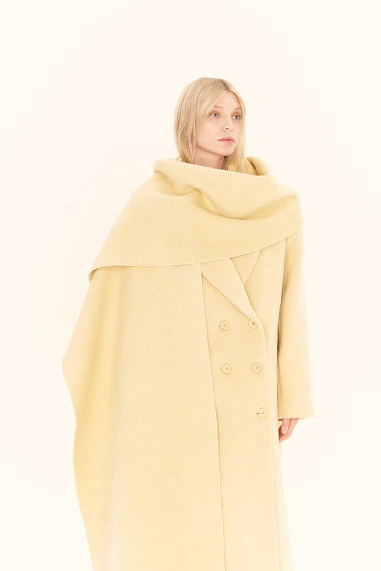 (((I'm Worth It))) scarf coat, yellow