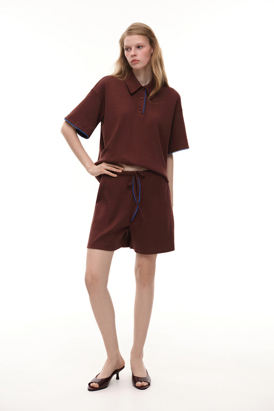 Cotton shorts (Ping-Pong Games), chocolate