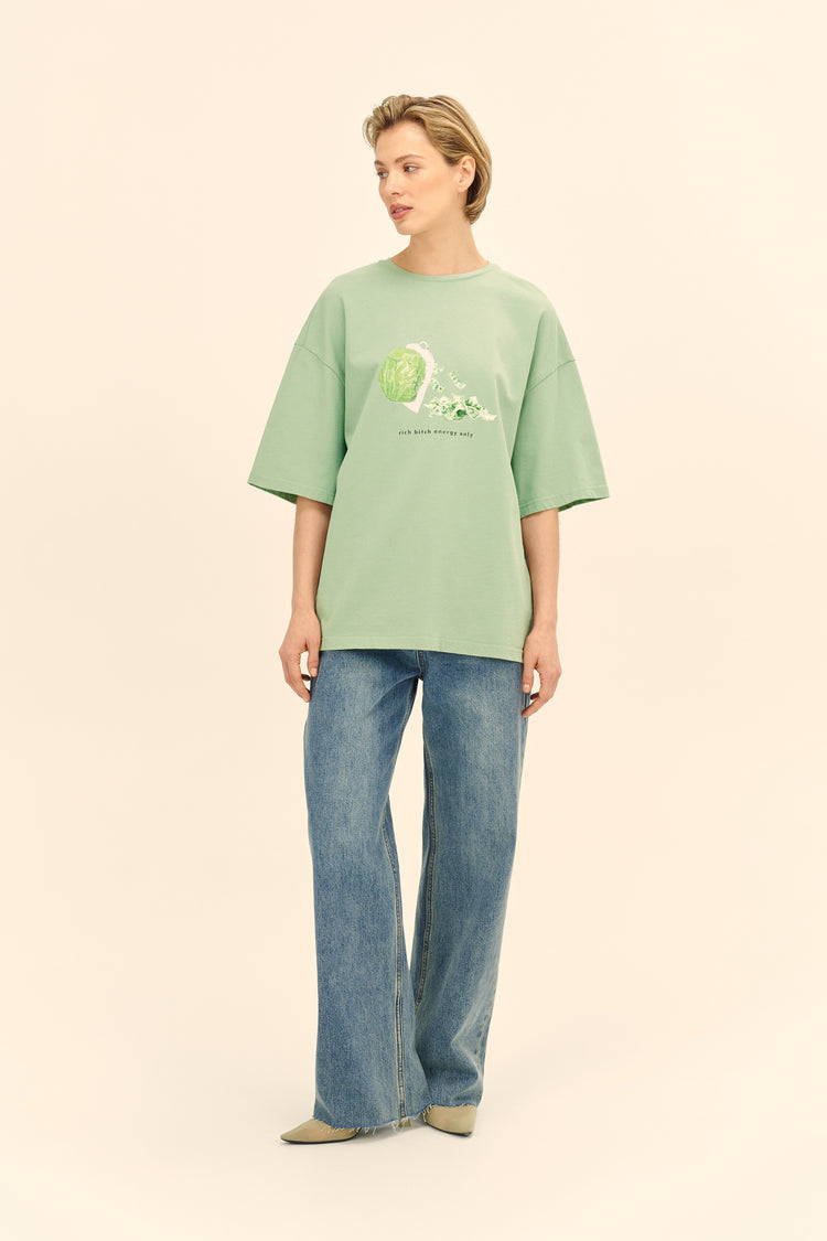 T-shirt (Rich bitch energy only), mint