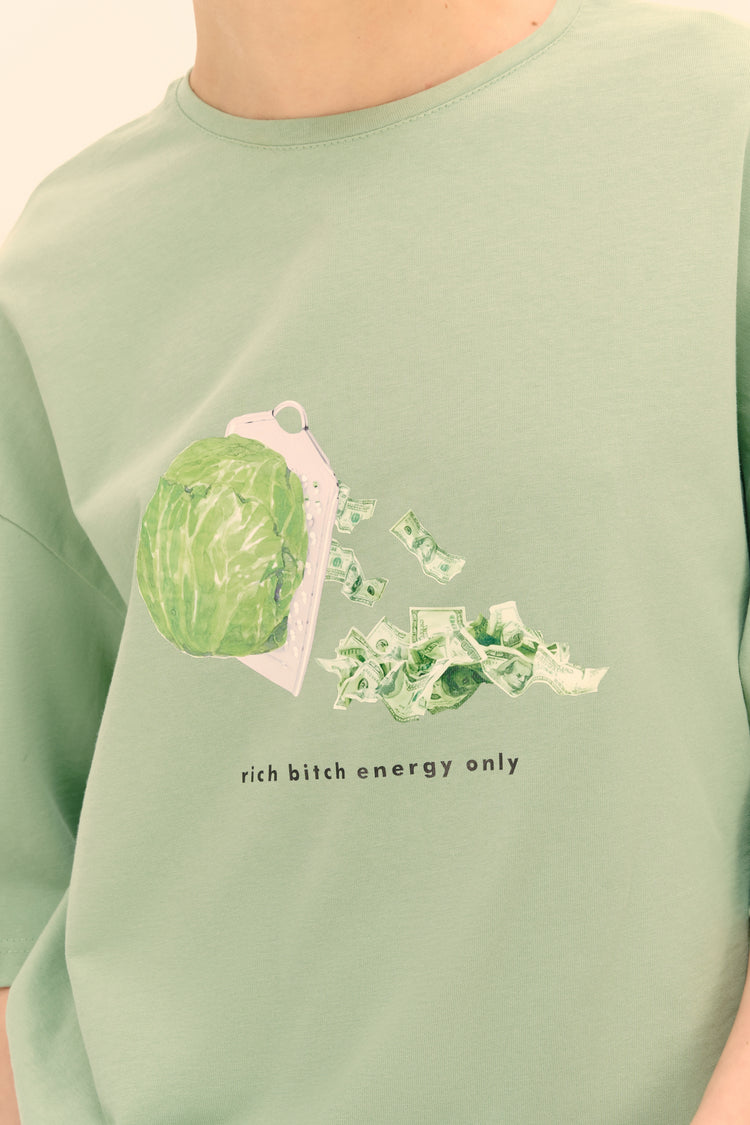 T-shirt (Rich bitch energy only), mint