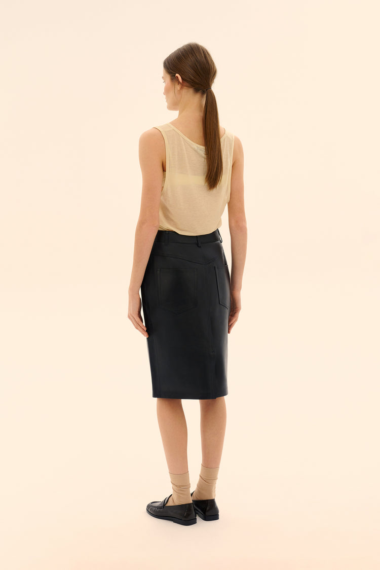 Leather skirt ((Bad Teacher)), black