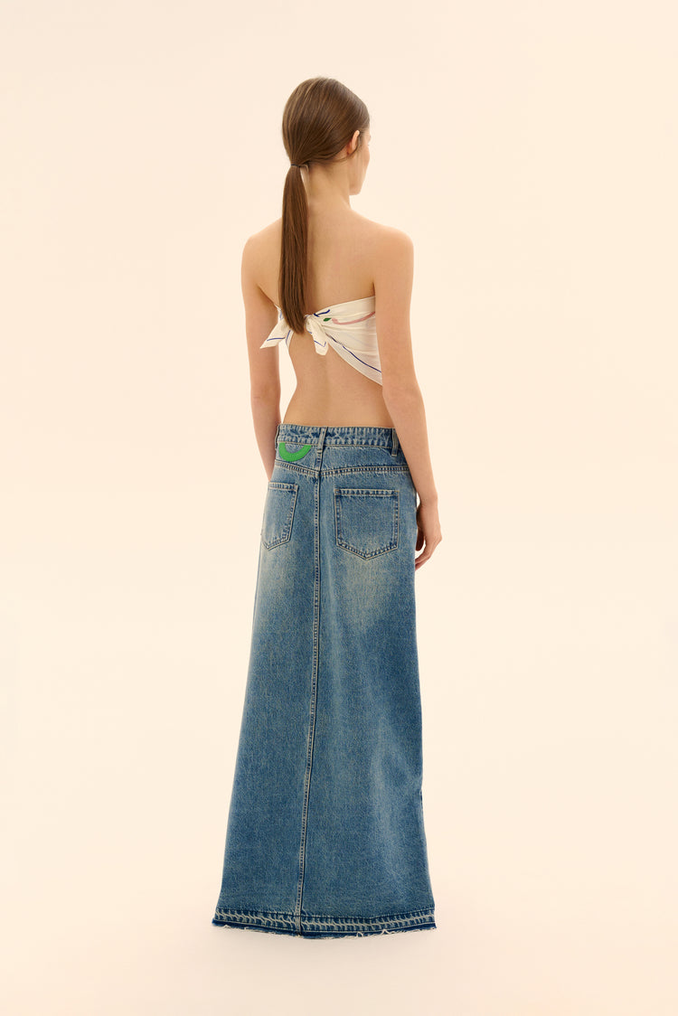 (((The Perfect Match))) maxi denim skirt, blue