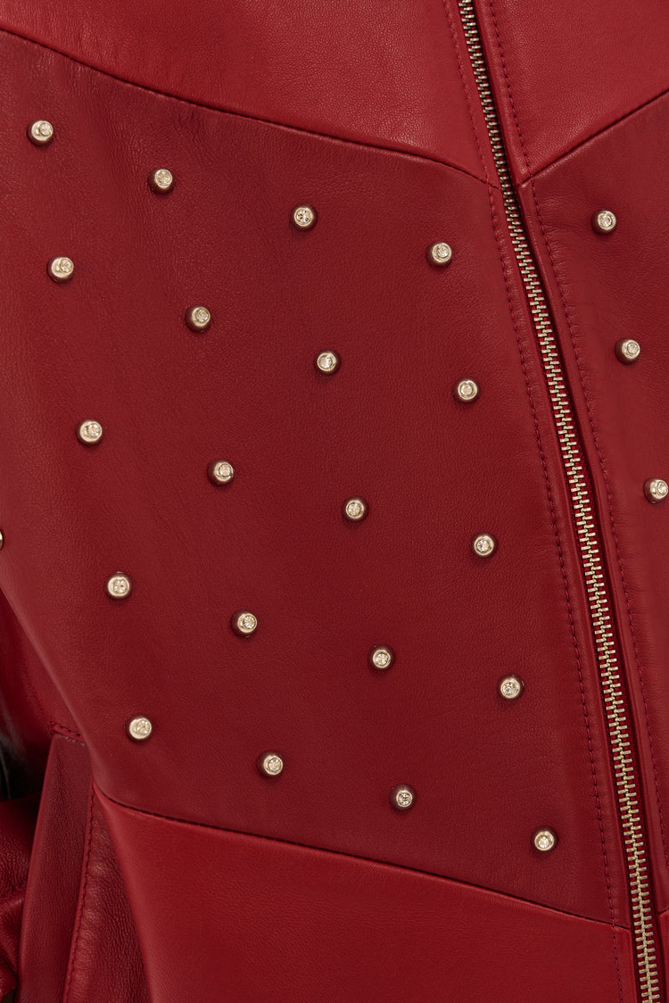 (((Riot Girl))) leather jacket, burgundy