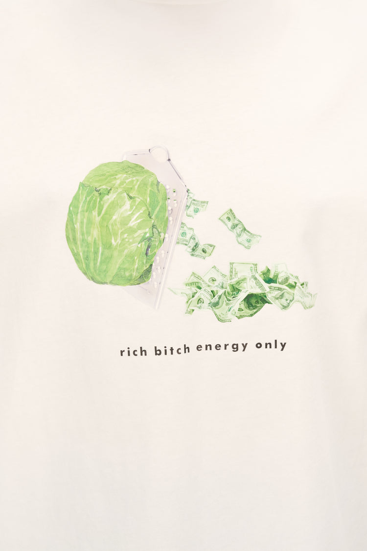 T-shirt (Rich bitch energy only), milky