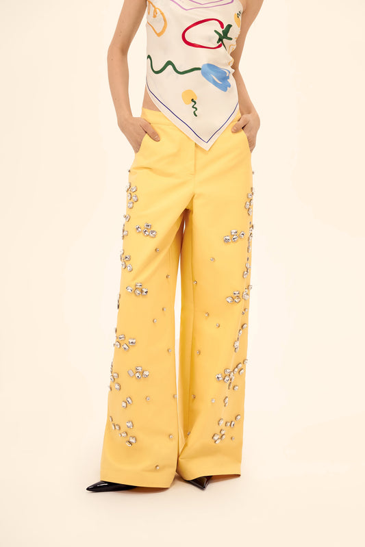 Pants with stones ((Full kit)), yellow