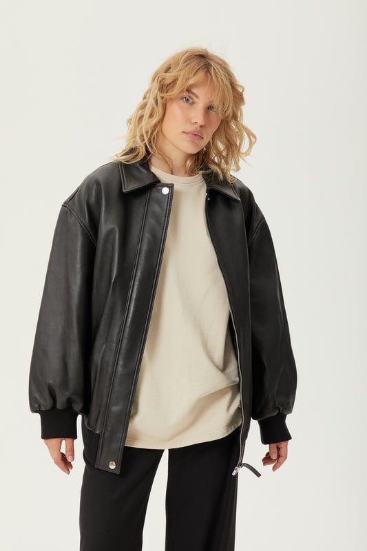 (((Hailey))) leather jacket, black