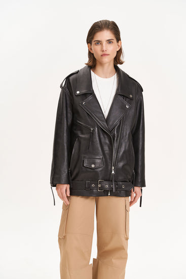 Acne myrtle outlet leather jacket